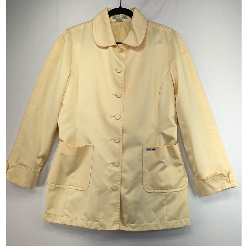 Vintage Guess Jeans USA Women Pastel Yellow Button Front Jacket Style 6061B L